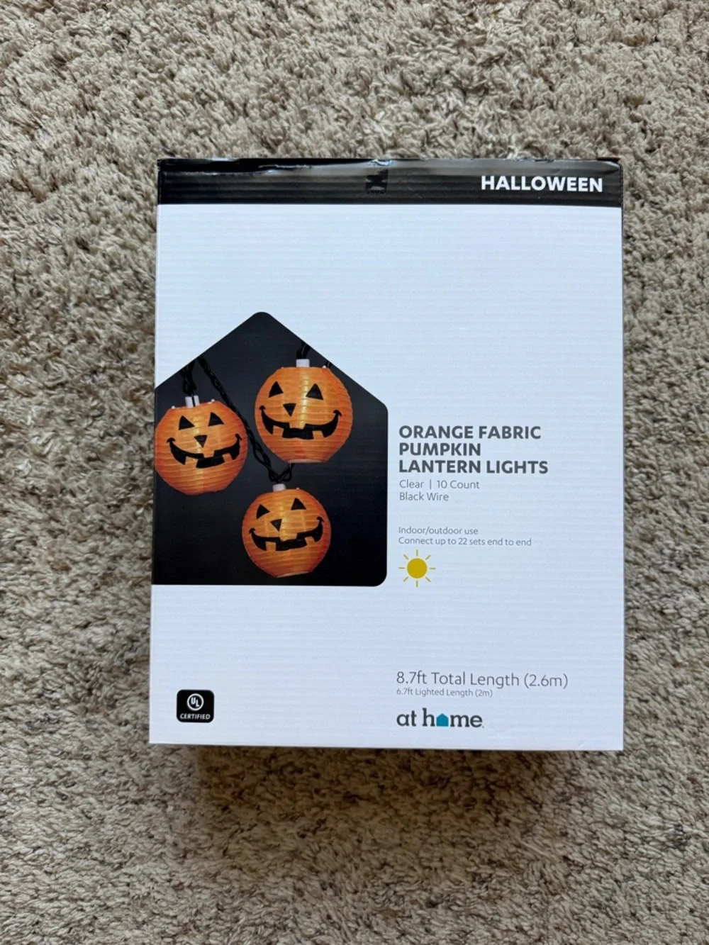 Halloween Decor Orange Fabric Pumpkin Lantern Lights - 10 Count At Home